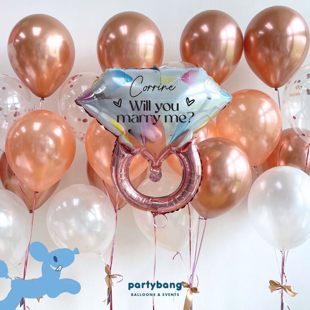 [Helium Inflated] Proposal Balloons Will You Marry Me Set C