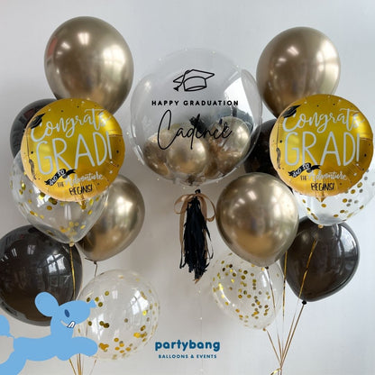 [Helium Inflated] 24inch Custom Bubble Balloon Graduation Set D