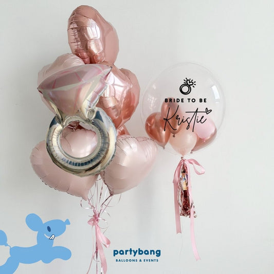[Helium Inflated] 24inch Custom Bubble Balloon Bridal Shower Set D