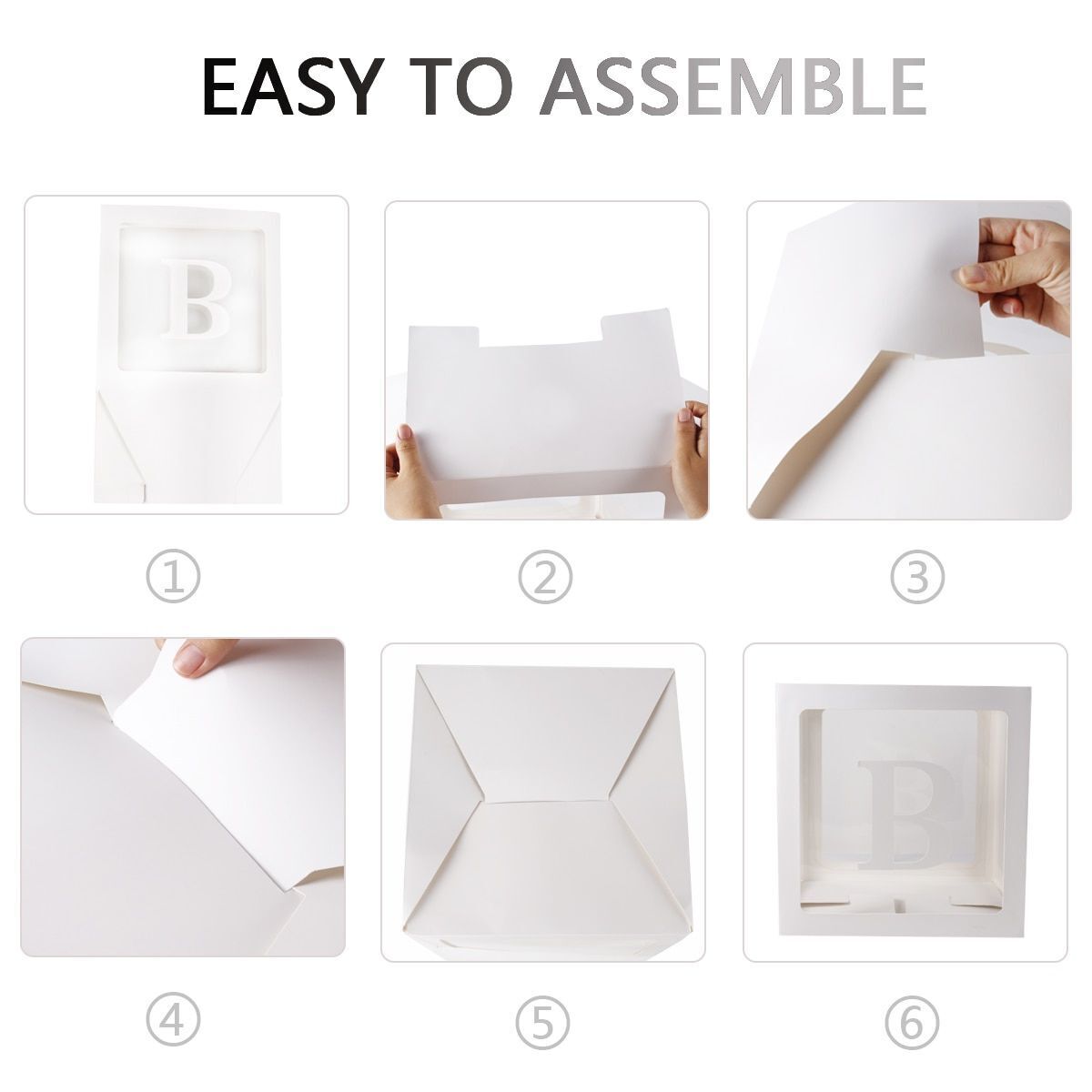 4pc Standard White Baby Box with Balloons (DIY Set)