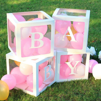 4pc Standard White Baby Box with Balloons (DIY Set)