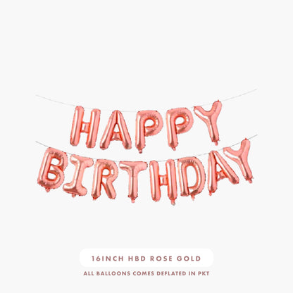 16inch Happy Birthday Foil Balloons (Rose Gold)