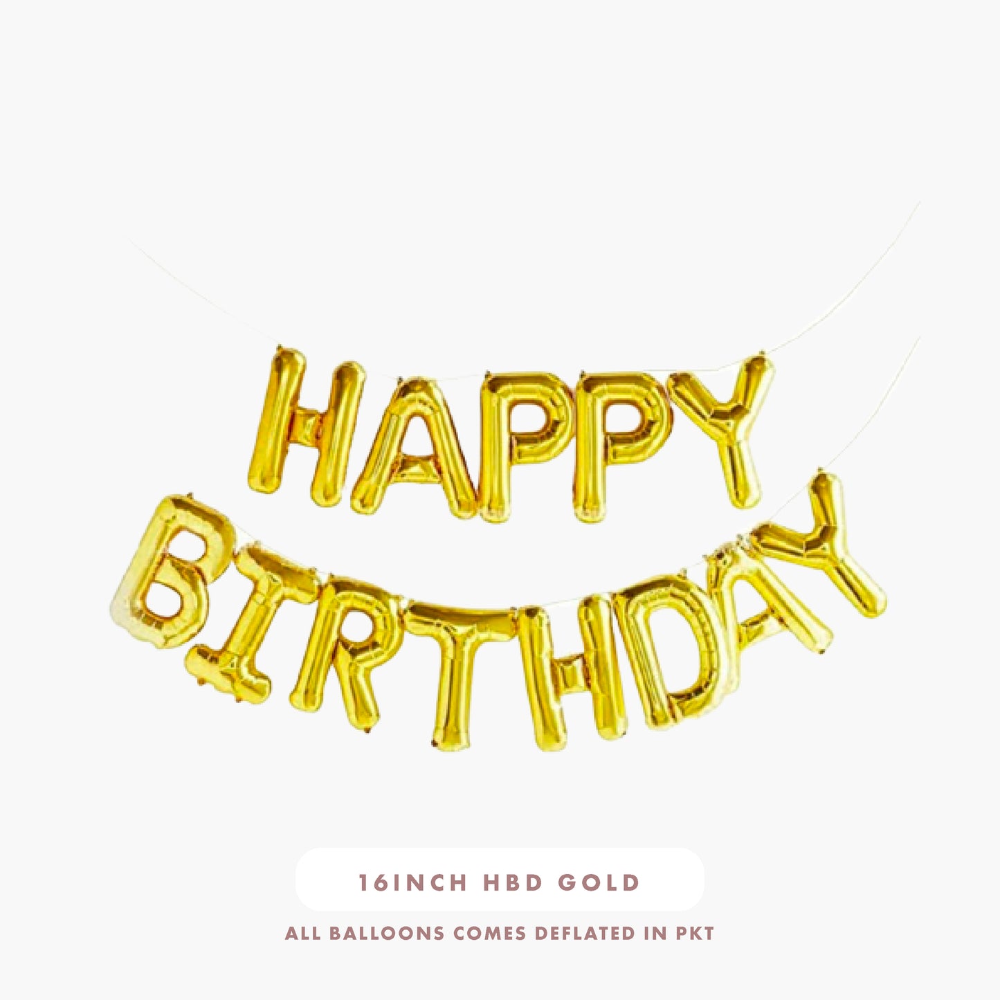 16inch Happy Birthday Foil Balloons (Gold)