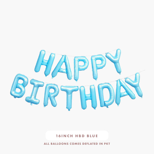 16inch Happy Birthday Foil Balloons (Pastel Blue)