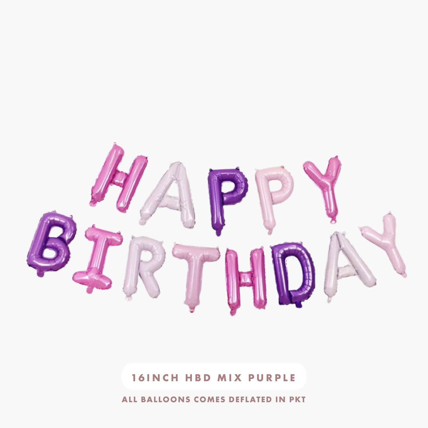 16inch Happy Birthday Foil Balloons (Mix Purple)