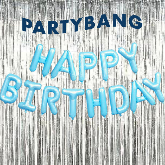 16inch Happy Birthday Foil Balloons (Pastel Blue)