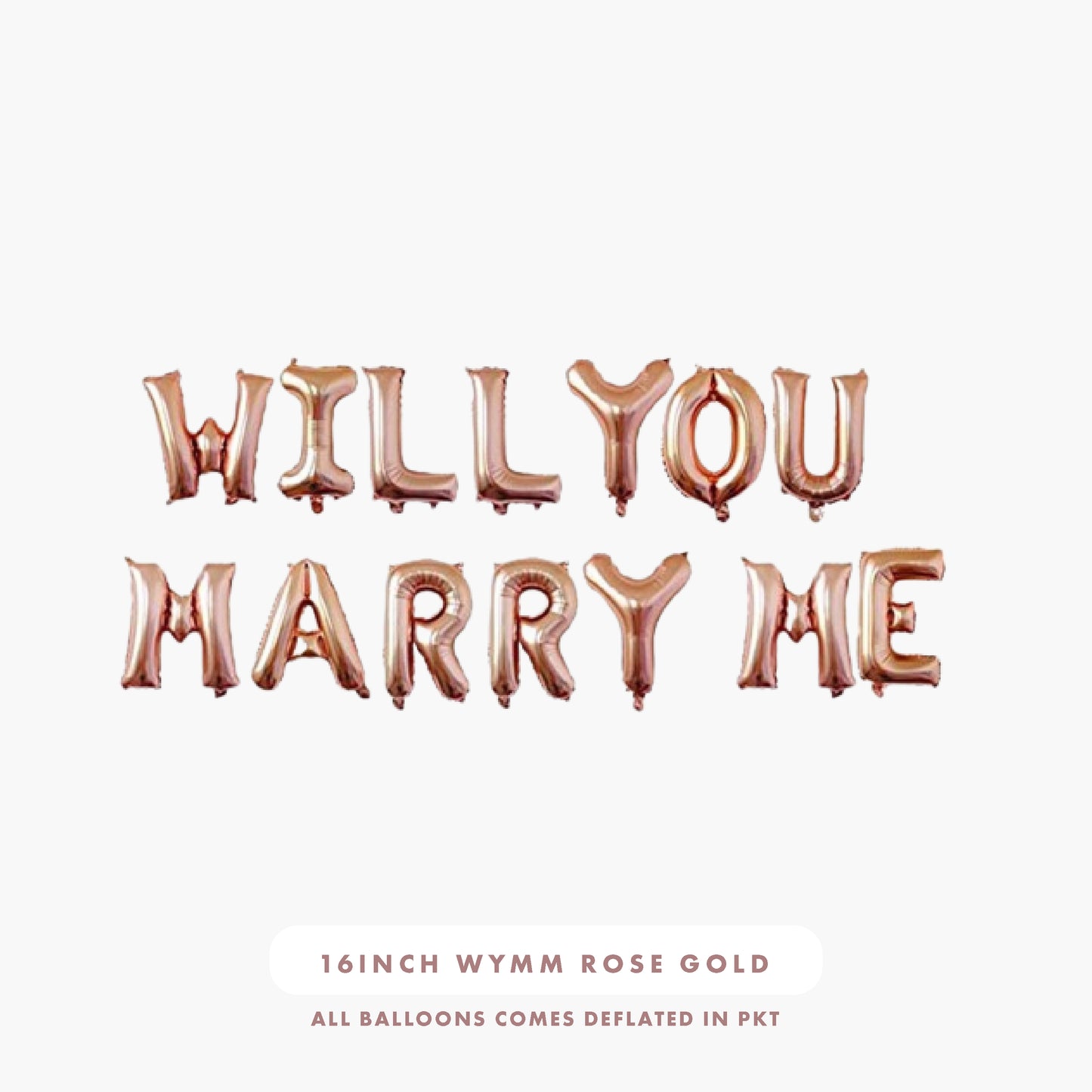 16inch Will You Marry Me Foil Balloons (Rose Gold)
