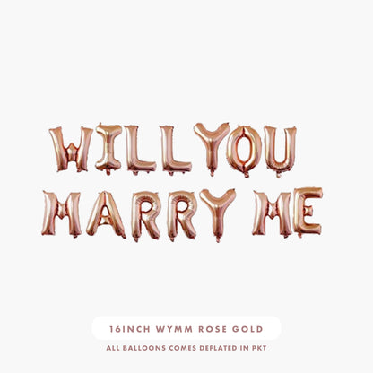 16inch Will You Marry Me Foil Balloons (Rose Gold)