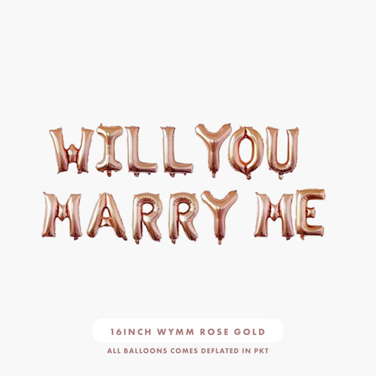 16inch Will You Marry Me Foil Balloons (Rose Gold)