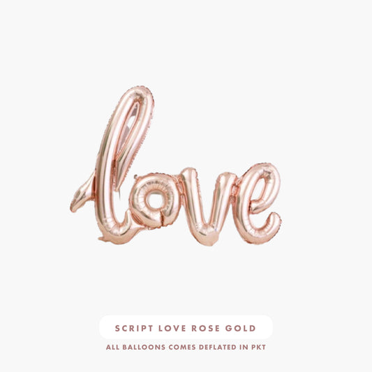 Script "Love" Foil Balloons (Rose Gold)