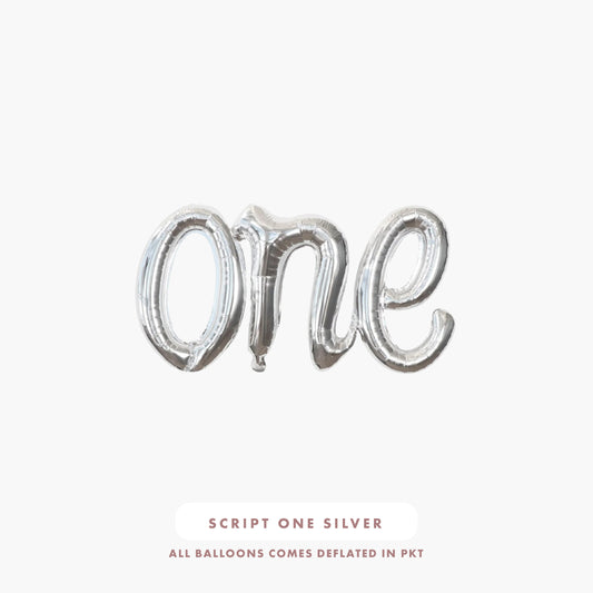 Script "One" Foil Balloons (Rose Gold)