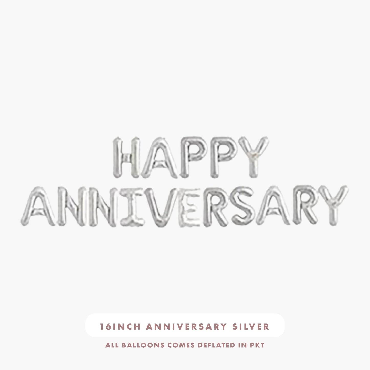 16inch Happy Anniversary Foil Balloons (Silver)