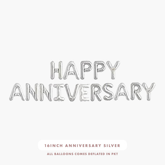 16inch Happy Anniversary Foil Balloons (Silver)