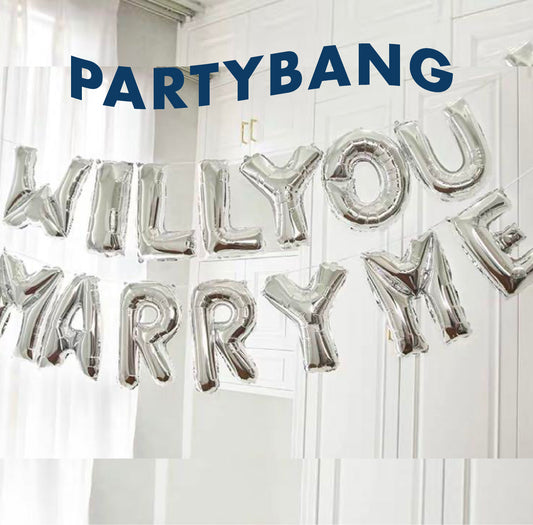 16inch Will You Marry Me Foil Balloons (Silver)
