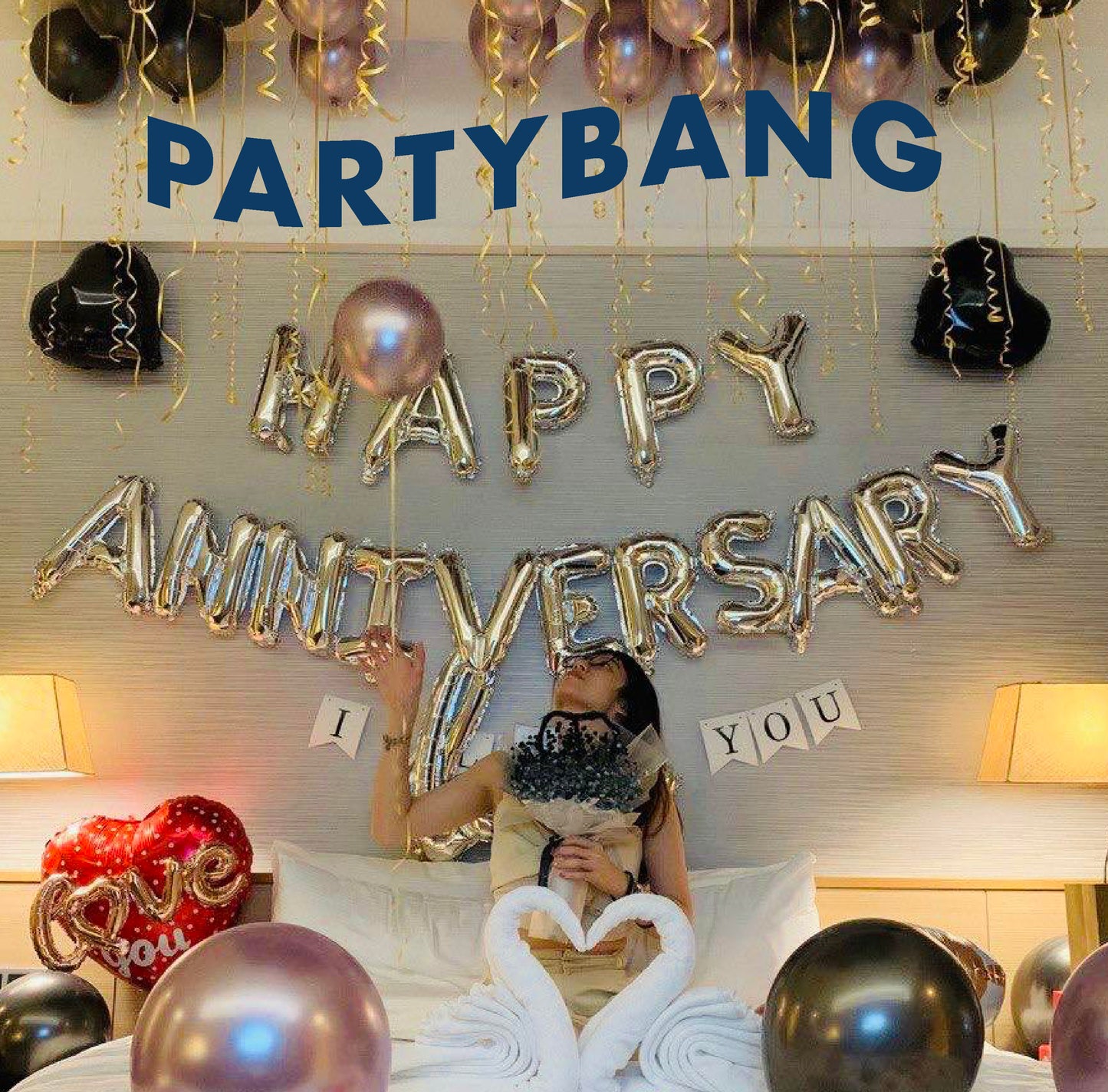 16inch Happy Anniversary Foil Balloons (Silver)