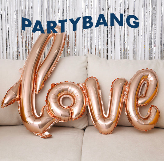 Script "Love" Foil Balloons (Rose Gold)